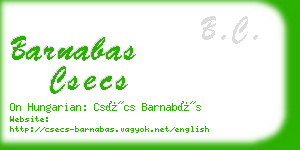 barnabas csecs business card